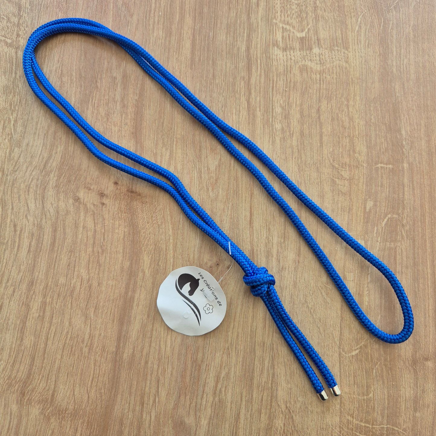 Cordelette éthologique bleu roi poney