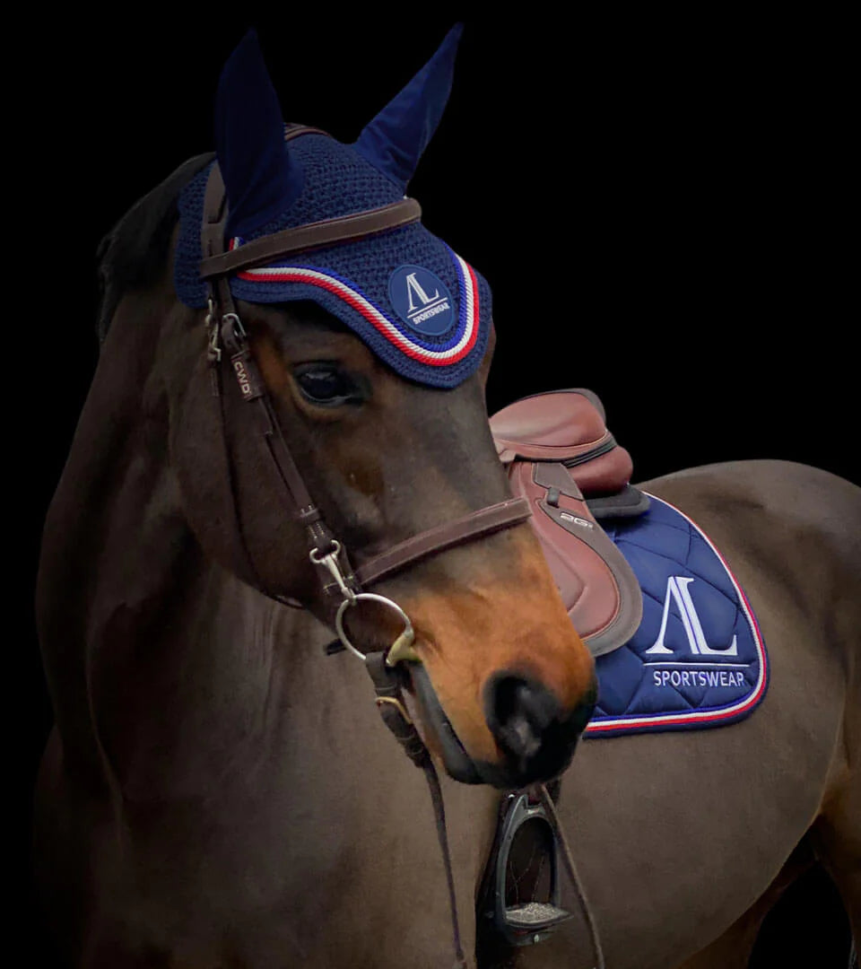 Les imparfaits : Ensemble tapis + bonnet Alexandra Ledermann marine, rouge et blanc
