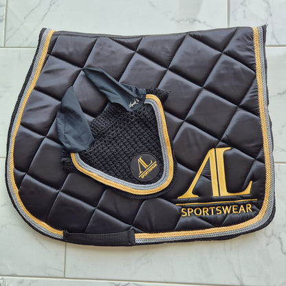 Les imparfaits : Ensemble tapis + bonnet Alexandra Ledermann noir et doré